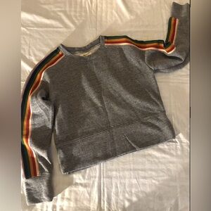 Madewell Gray Sweater with Rainbow Stripes